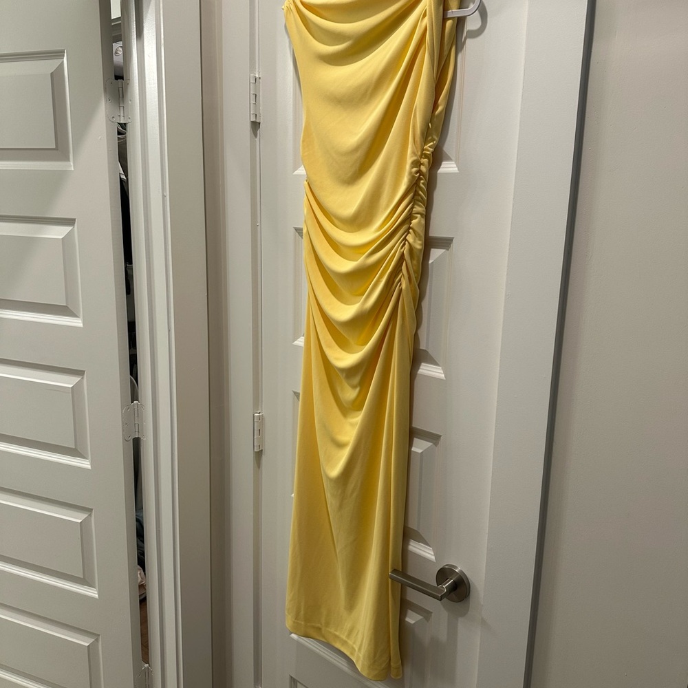 Zara Yellow Draped Dress